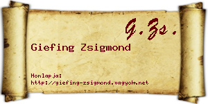 Giefing Zsigmond névjegykártya